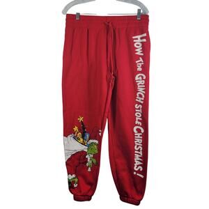 Dr. Seuss The Grinch Grinchmas Women's Red Joggers Size M (8-10) 82825-1200